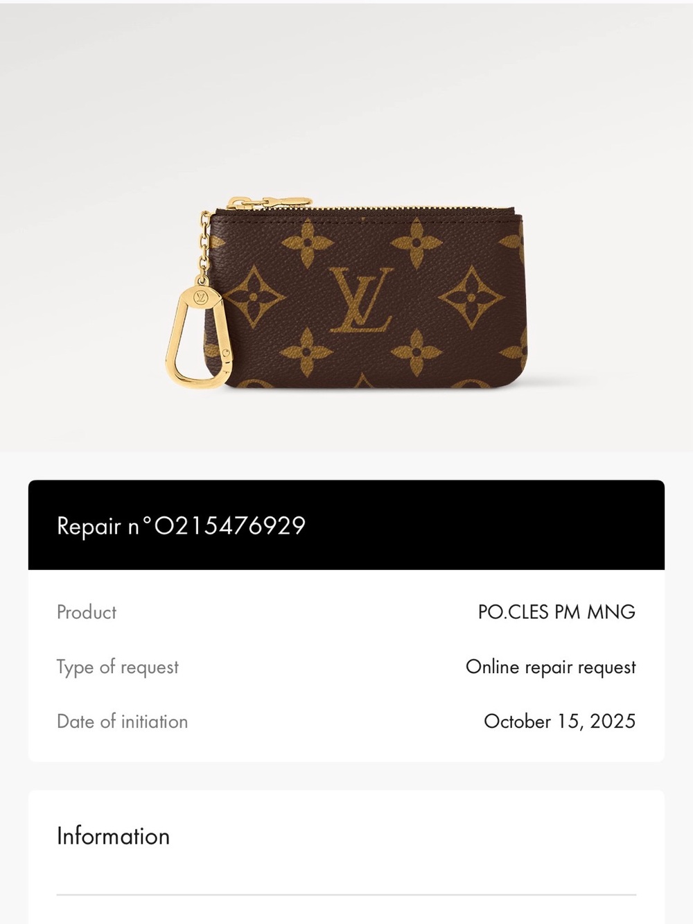 Louis Vuitton Monogram Mini Key Pouch in Brown with Gold Hardware - Picture 9 of 10